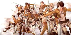 Members of the Survey Corps defended the walls of their kingdom from the Titans. attack on titan wallpaper