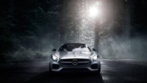 Mercedes Benz In Forest 1080p wallpaper