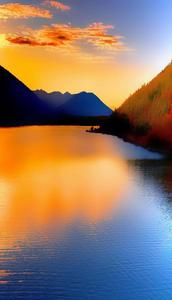 Mesmerizing Mountain Range at Sunset home screen wallpaper