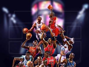 Michael Jordan dunking during a game with the Chicago Bulls. michael jordan wallpaper