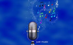 Microphone Music Blue Background Wallpaper