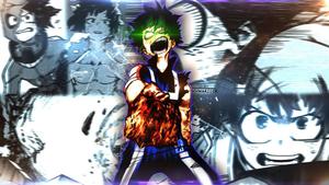 Midoriya Angrily Confronting His Enemy my hero academia wallpaper