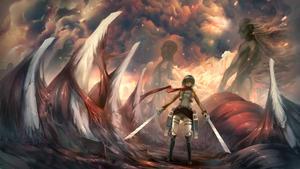 Mikasa Ackerman Powered By Smog attack on titan wallpaper