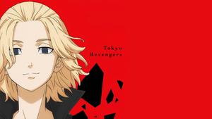 Mikey of Tokyo Revengers stands ready for battle in a red hoody. tokyo revengers wallpaper