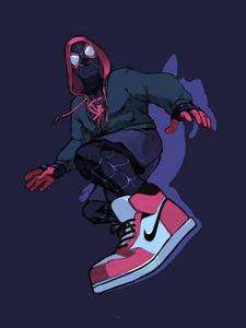 Miles Morales Shows Off His Bold Jumpman Sneakers miles morales wallpaper