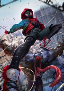 Miles Morales Vs Venom miles morales wallpaper