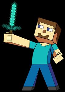 Minecraft Character With Sword minecraft logo wallpaper