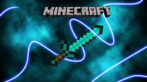 Minecraft Logo With Sword minecraft logo wallpaper