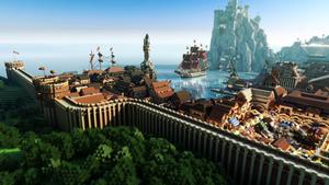 Minecraft Sea Village 4k Gaming 4k gaming wallpaper
