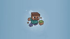 "Minecraft's Steve stands ready to explore and uncover the secrets of the game's expansive world!"  Wallpaper