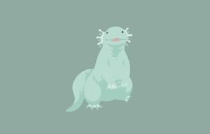 Minimalist Axolotl In Mint Green axolotl wallpaper