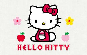 Minimalist Character Hello Kitty Background Wallpaper