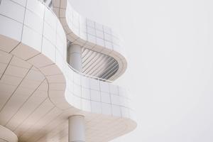Minimalist Curved Balcony Architecture minimalist wallpaper