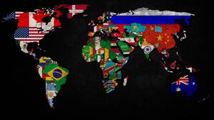 Minimalist World Map with Country Flags world map wallpaper