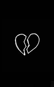 Minimalistic Broken Heart Black broken heart black wallpaper