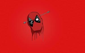 Minimalistic Deadpool's Head With Arrow deadpool wallpaper
