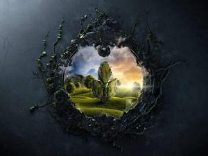 Mirror Black Hole Glimpse Outside black hole wallpaper