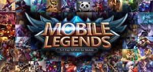 Mobile Legends Logo With Collage mobile legends logo wallpaper