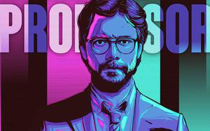 Money Heist Professor Neon Art money heist wallpaper