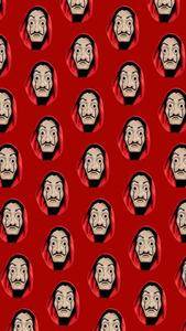 Money Heist Red Mask Pattern money heist wallpaper