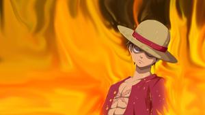 Monkey D Luffy Fiery Art monkey d luffy wallpaper