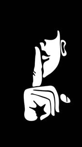 Monochrome 'Keep Quiet' Themed Profile Picture black and white pfp wallpaper