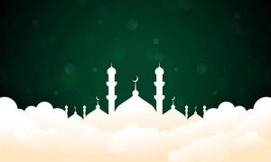 Mosque Surrounded By Clouds Islamic Background islamic wallpaper