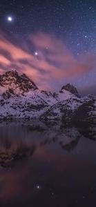 Mountains And Stars Nature 4K iPhone 4k nature iphone wallpaper