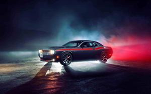 Muscle Car Magic - A Dodge Challenger Roars Into the Night car wallpaper