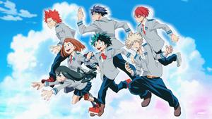 My Hero Academia students soar the skies. my hero academia wallpaper