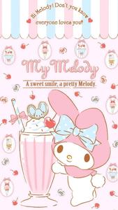My Melody And Milkshake my melody wallpaper