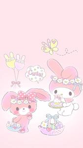 My Melody And Pink Rabbit my melody wallpaper