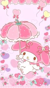 My Melody Carrying Umbrella my melody wallpaper