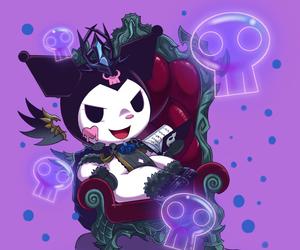 My Melody Kuromi Sitting On the Throne my melody kuromi wallpaper