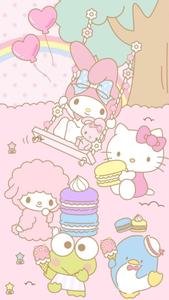 My Melody Playing With Friends my melody wallpaper