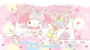 My Melody Sleeping On Bed my melody wallpaper