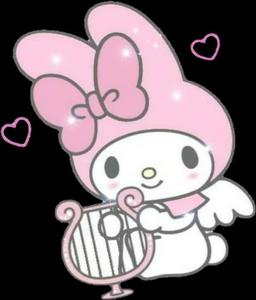 My Melody With Harpand Hearts my melody wallpaper