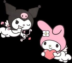 My Melodyand Kuromi With Hearts my melody wallpaper