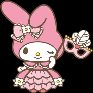My Melodyin Pink Dresswith Mask my melody wallpaper