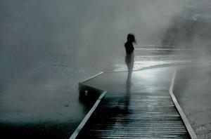 Mysterious Sad Girl In The Fog sad girl wallpaper