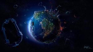 Mystical Blue Moon Glowing Over Earth moon wallpaper