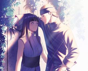 Naruto And Hinata Leaning naruto and hinata wallpaper