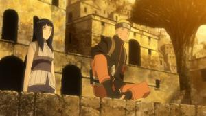 Naruto And Hinata On A Stone Structure naruto and hinata wallpaper