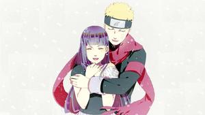 Naruto And Hinata With Red Scarf naruto and hinata wallpaper