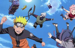 Naruto und sein team von ninjas kämpfen gegen mächtige feinde in konoha