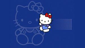 Navy Blue Hello Kitty Background Wallpaper