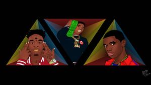 NBA Youngboy Bonding with Other Rappers in a Triangle Formation nba youngboy wallpaper
