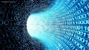 Neon Blue Abstract Matrix Tunnel matrix wallpaper
