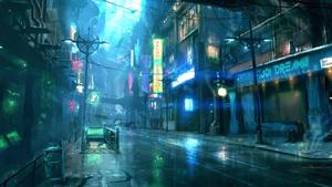 Neon-Lit Cyberpunk Cityscape 1080p wallpaper