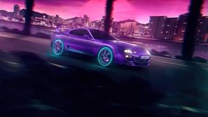 Neon Purple Toyota Supra Car toyota supra wallpaper